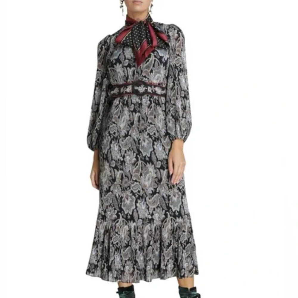 ZIMMERMANN Ladybeetle Pleated Midi Dress NWT